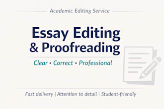 professionally write, edit and proofread your essay or assignment