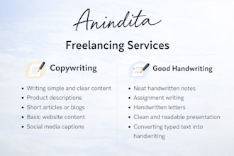 best copy writer, data entry , handwriting