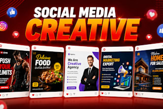 design facebook, instragram social media post creative, meta ad design
