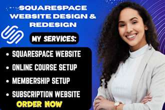 design squarespace online course membership website, elearning website design