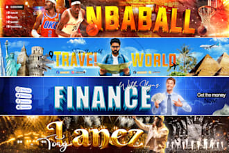 design youtube banner and logo for your channel