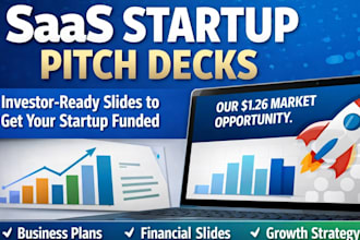 saas start up pitch deck, investor presentation, business plan slides