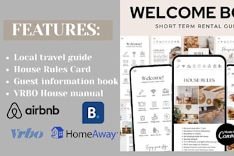 do airbnb welcome book house manual, local travel guide for your vacation rental