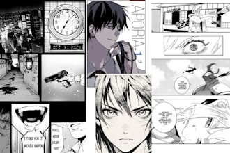 draw anime manga art illustration as manga artist for webtoon cover art