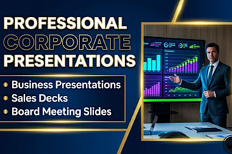 corporate business presentation, sales deck, board meeting slides