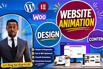 design 3d animated wordpress website with modern ui ux and scrolling animation