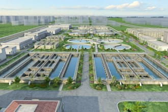 design 3d water treatment plant, water purification system, filtration plant