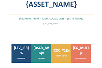 write a real estate business plan with underwriting pro forma and irr