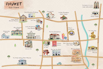 custom watercolor maps for businesses tourism
