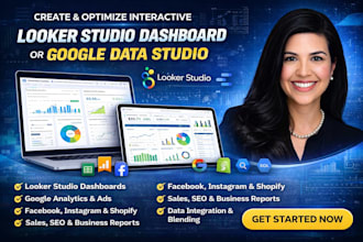 create and optimize interactive looker studio dashboard or google data studio