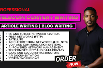 write telecom, 5g, and technical content for b2b, saas, and isps,