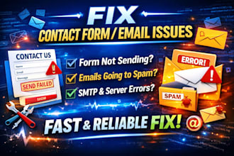 fix contact form, SMTP, and email sending issues on your website