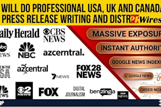 professional USA UK and canada press release writing and distribution
