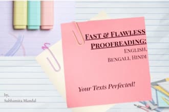 proofread bengali english hindi texts fast and accurate