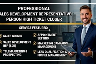 sales development representative person high ticket sales closer telemarketing
