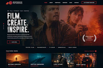 create a cinematic film production, portfolio, or filmmaker website