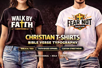 design custom christian t shirt bible verse typography for streetwear pod esty