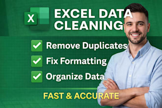 clean, format and organize messy excel data profesionally