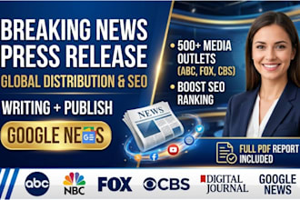 write and distribute a professional press release for massive exposure