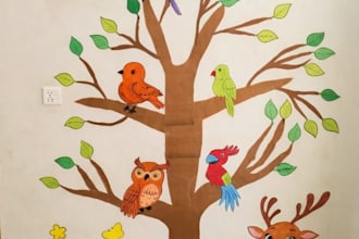 create cute paper craft wall art for kids room and nursery