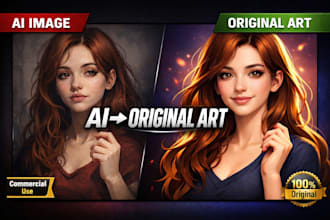 redraw ai art into original artwork for commercial use