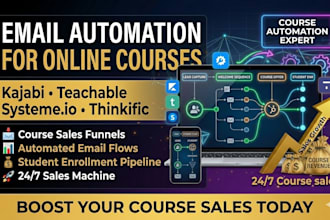 build email automation for online courses kajabi teachable systeme io that sells