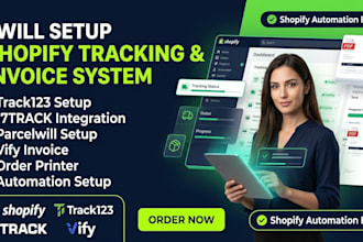 setup shopify track123 parcelwill order printer vify 17track simple invoice apps