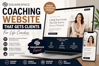 design a high converting squarespace website for life coaches