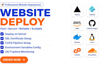 deploy your website on vercel, netlify, aws or others