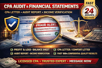 do CPA audit,financial statements, CPA letter, audit report, income verification