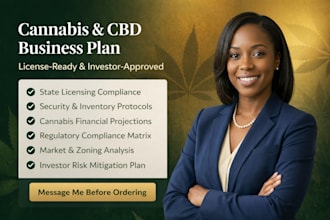 cannabis or dispensary business plan for state licensing or funding