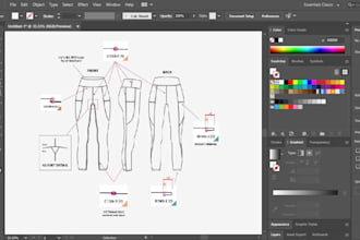 design activewear tech pack fashion design leggings sports bra tech packs sketch