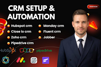 hubspot crm close io crm pipedrive monday crm jobber fluent crm zoho crm setup