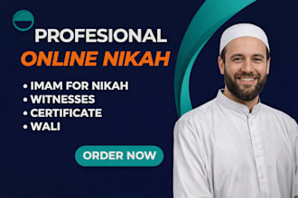 conduct nikah online as imam for islamic marriage, provide witnesses