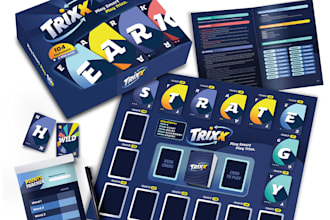 create board game design, packaging and 3d mockups