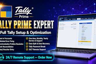 provide tally consultancy, setup, errors fixing and data recovery