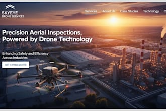 design squarespace drone inspection website aerial servey company website