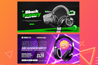 design website banner, slider, display ads and shopify banner
