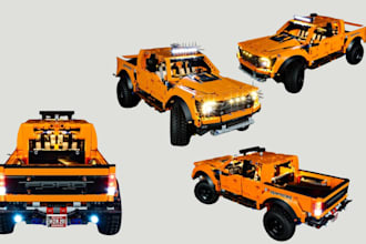 design custom lego car, bike, moc xml partlist with detailed build instructions