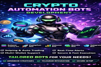 develop custom solana bot, telegram bot, pumpfun bot, bundle bot and volume bot