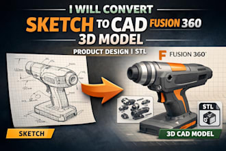 convert sketch to cad fusion 360 3d model product design stl
