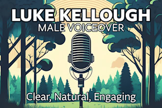 record a clear and engaging male voice over