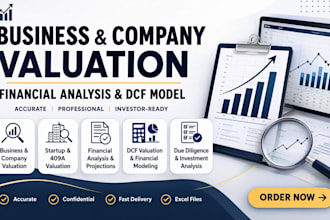 do business valuation, company valuation, financial analysis and dcf model