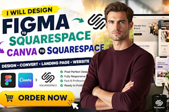 design figma to squarespace canva to squarespace design convert landing page