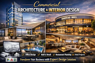 design commercial architecture office restaurant hotel or mall layout