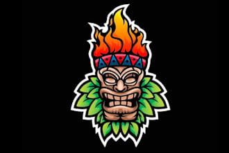 design tiki vintage logo design with unlimited review