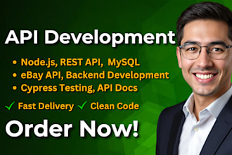 do API integration with node js, ebay API, mysql and cypress