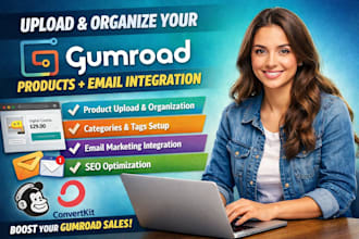 upload and organize your gumroad products email integration categories and tags