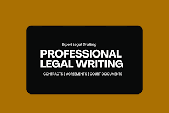 draft legal documents, contracts and ndas professionaly