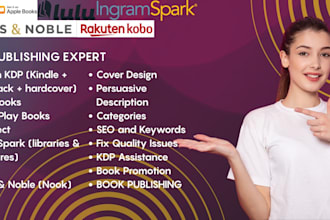 publish your book on all platforms like KDP amazon, lulu, ingram, google, apple